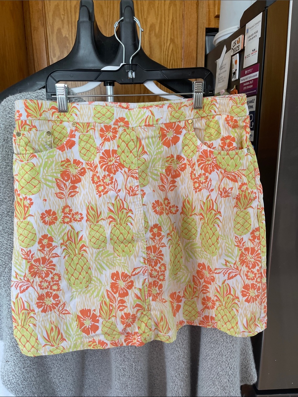 hearts of palm pineapple & floral print skort shorts in orange and lime 14